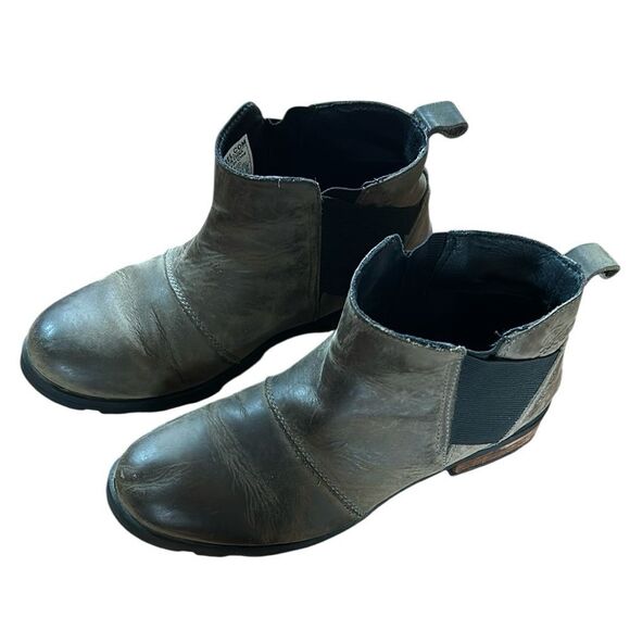 Sorel Emelie Waterproof Leather Booties - Picture 1 of 8
